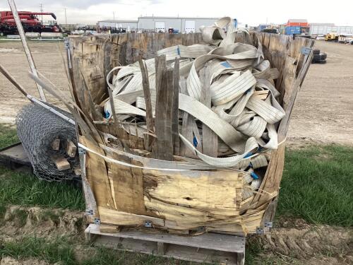 WOODEN CRATE OF TOW STRAPS