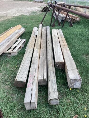 PALLET W/ (6) PIECES OF WOOD