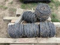 (5) SPOOLS OF BARBED WIRE