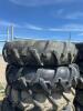 Stack of five pivot tires on steel rims - 4