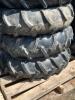Stack of five pivot tires on steel rims - 2