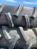 Stack of five pivot tires mounted on steel rims - 4