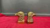 BRASS EAGLE HEAD BOOKENDS