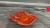 VINTAGE HEAVY GLASS ORANGE DECOR PIECE - 2