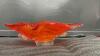 VINTAGE HEAVY GLASS ORANGE DECOR PIECE - 3