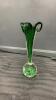 VINTAGE HEAVY GLASS GREEN VASE
