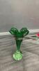 VINTAGE HEAVY GLASS GREEN VASE - 2