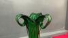 VINTAGE HEAVY GLASS GREEN VASE - 4