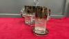 VINTAGE SILVER RIMMED DRINKING GLASSES & COASTERS ON CADDY - 3
