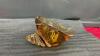 VINTAGE SHELL SHAPED HEAVY GLASS DECOR PIECE