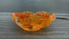SMALL VINTAGE HEAVY GLASS DECOR PIECE - ORANGE - 3