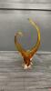 VINAGE HEAVY GLASS DECOR PIECE - AMBER COLOR