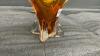 VINAGE HEAVY GLASS DECOR PIECE - AMBER COLOR - 2