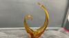 VINAGE HEAVY GLASS DECOR PIECE - AMBER COLOR - 3