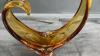 VINAGE HEAVY GLASS DECOR PIECE - AMBER COLOR - 4