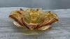 VINTAGE HEAVY GLASS BOWL - AMBER - 4