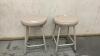 (2) VINYL COVERED STOOLS - METAL FRAMES
