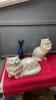 (2) CERAMIC CATS, AND A BLUE MOUNTAIN CAT