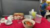 BOX OF MISC KITCHEN ITEMS -PLASTIC & STAINLESS MIXING BOWLS, (2) CHIFFON PAN, PLASTIC STORAGE,