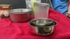 BOX OF MISC KITCHEN ITEMS -PLASTIC & STAINLESS MIXING BOWLS, (2) CHIFFON PAN, PLASTIC STORAGE, - 2