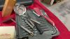 GLASS GRAVY BOAT, & BOX W/ MISC KITCHEN ITEMS - VARIETY OF KNIVES (SOME NEW), ROASTING - 3