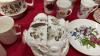 FLAT W/ CHINA DISHWARE - TEA CUPS & SAUCERS, TEAPOTS, CREAM & SUGAR, SALT & PEPPER - 4