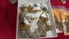 BOX W/ COSTUME JEWELRY, DISPLAY RACKS, MONEY JAR - 2