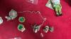 BOX W/ COSTUME JEWELRY, DISPLAY RACKS, MONEY JAR - 4