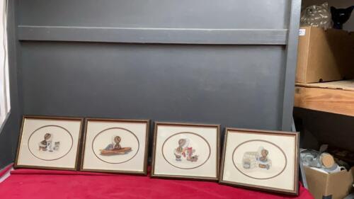 (4) SMALL PETITE POINT PICTURES