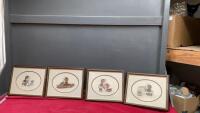 (4) SMALL PETITE POINT PICTURES