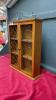 SMALL WOD CURIO. SHELF W/ METAL SCROLL WORK ON DOORS - 2
