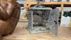 WOOD CARVED CHERUB & METAL OUTDOOR CANDLE HOLDER - 3