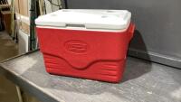 COLEMAN RED AND WHITE COOLER
