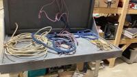 BOX OF ASSORTED - LARIAT, (2) HALTERS, SET OF REINS