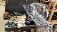 BOX OF ASSORTED BEDDING AND BAGS