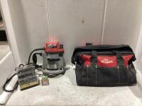 HUSKY TOOL BAG W/ MILWAWKEE ROUTER MOTOR, 12PC CARBIDENTIPPED ROUTER BIT SET, 1/2" SHARK & MISCELLANEOUS