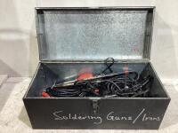 TOOL BOX OF SOLDERING GUNS & IRONS