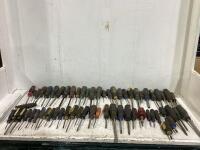 SHOP BOX OF ASSORTED SCREWDRIVERS