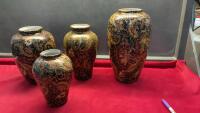 SET OF 4 EARTHENWARE VASES