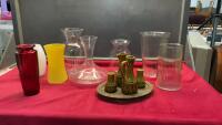 ASSORTMENT OF LARGE VASES & SALAD SERVICE