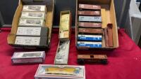 2 BOXES OF TRAIN CARS