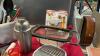 BOX OF KITCHEN ITEMS - EGG COOKER, KITCHEN UTENSILS, KITCHENAID SIEVE, GRATERS, GLASS CUTTING BOARD, EGG HOLDERS, - 2