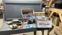 (2) BOXES W/ A FILE BOX OF AN ASSORTMENT OF DVD&rsquo;S AND 10 VHS