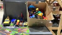 BOX OF ASSORTED KIDS TOYS
