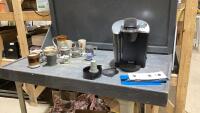 (2) BOXES W A KEURIG COFFEE MACHINE AND ASSORTED COFFE MUG SETS