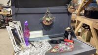 TABLE DECOR, DOILIES, LAVA LAMP, FLOATING SHELF, COCKTAIL SHAKER,