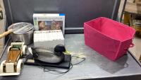 BOX + BIN W/BASS PRO SHOPS POPCORN MAKER, WILD WEST DVD&rsquo;S
