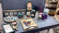 BOX W/BARNWOOD FRAME, WOOD &ldquo;BOOKS&rdquo;, FLORAL TRAY, VASE
