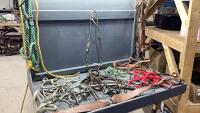 TOTE W/HALTERS, ASSORTED BITS , BRIDLES, TIE DOWN, HEADSTALL,