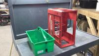 (2) ITEMS COCA-COLA CRATE + GREEN CARRY PLASTIC BIN